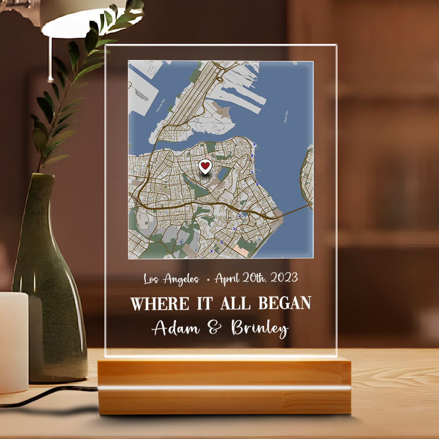 Where It All Began Map Led Night Light