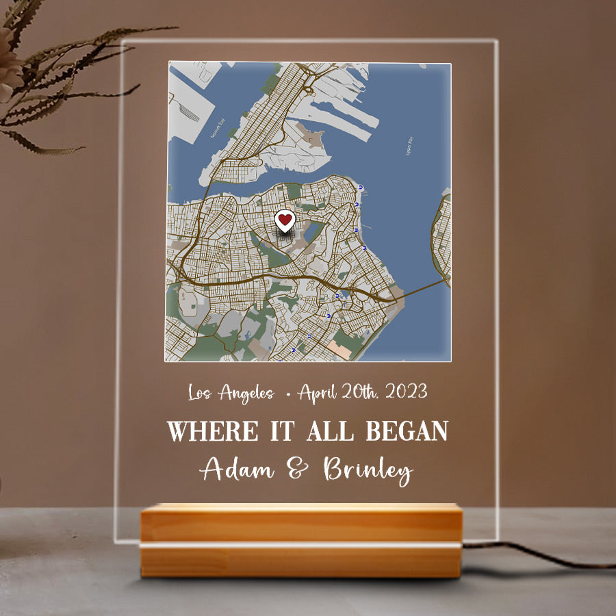 Where It All Began Map Led Night Light