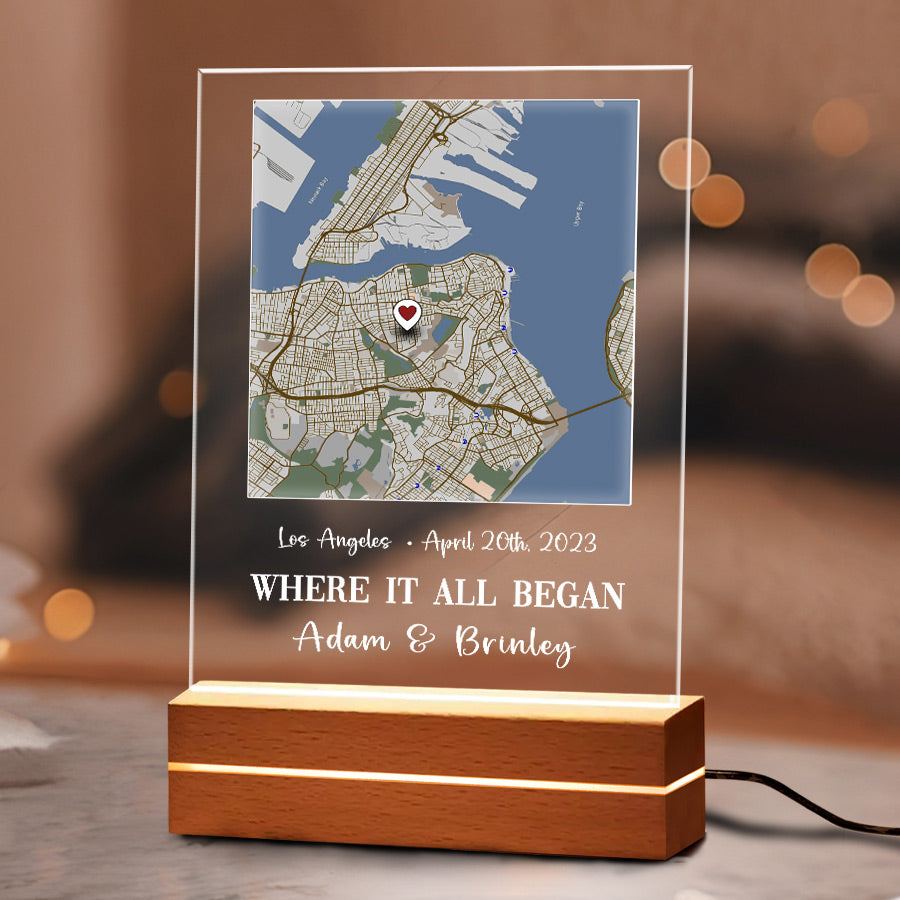 Where It All Began Map Led Night Light