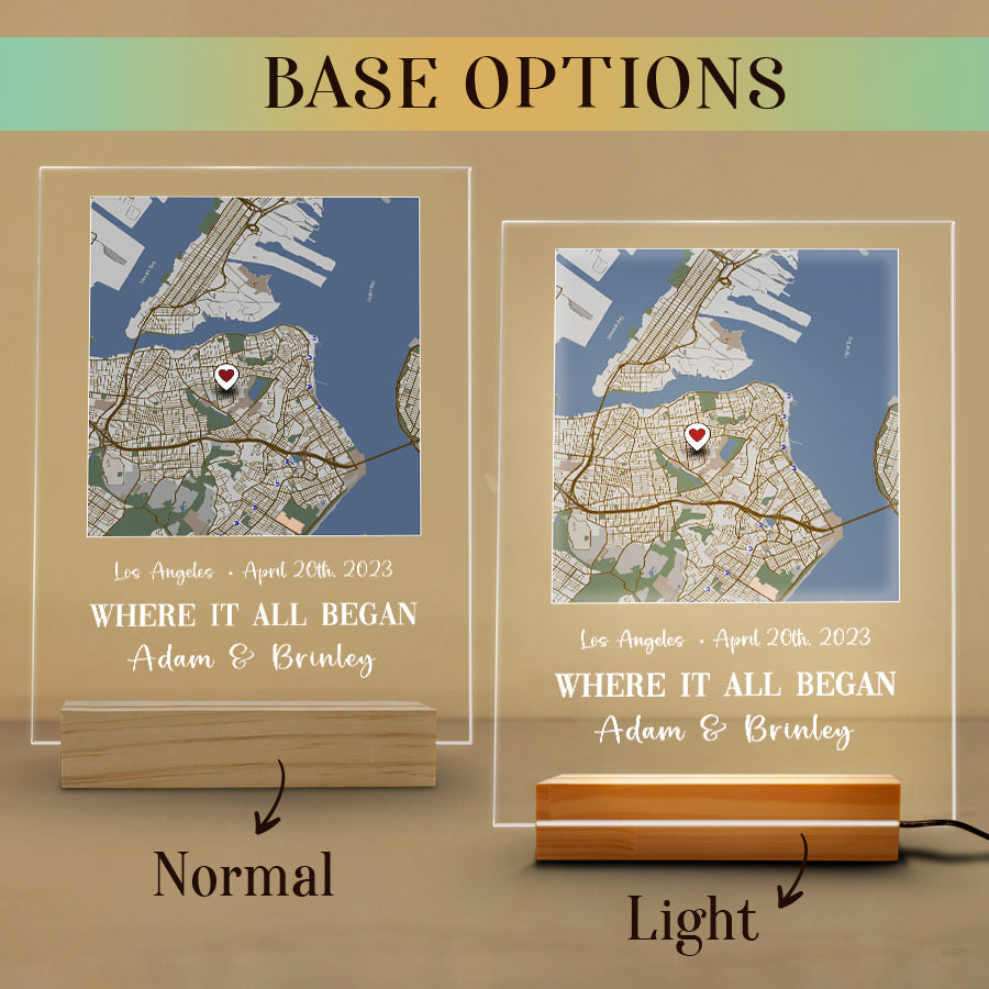 Where It All Began Map Led Night Light