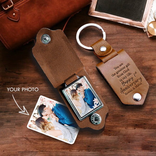 Leather Keychains Personalized Leather Keychain Fob Anniversary