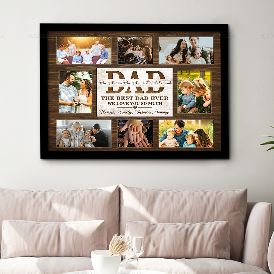 Father’S Day Collage Canvas | The Best Dad Ever Canvas | Personalized ...