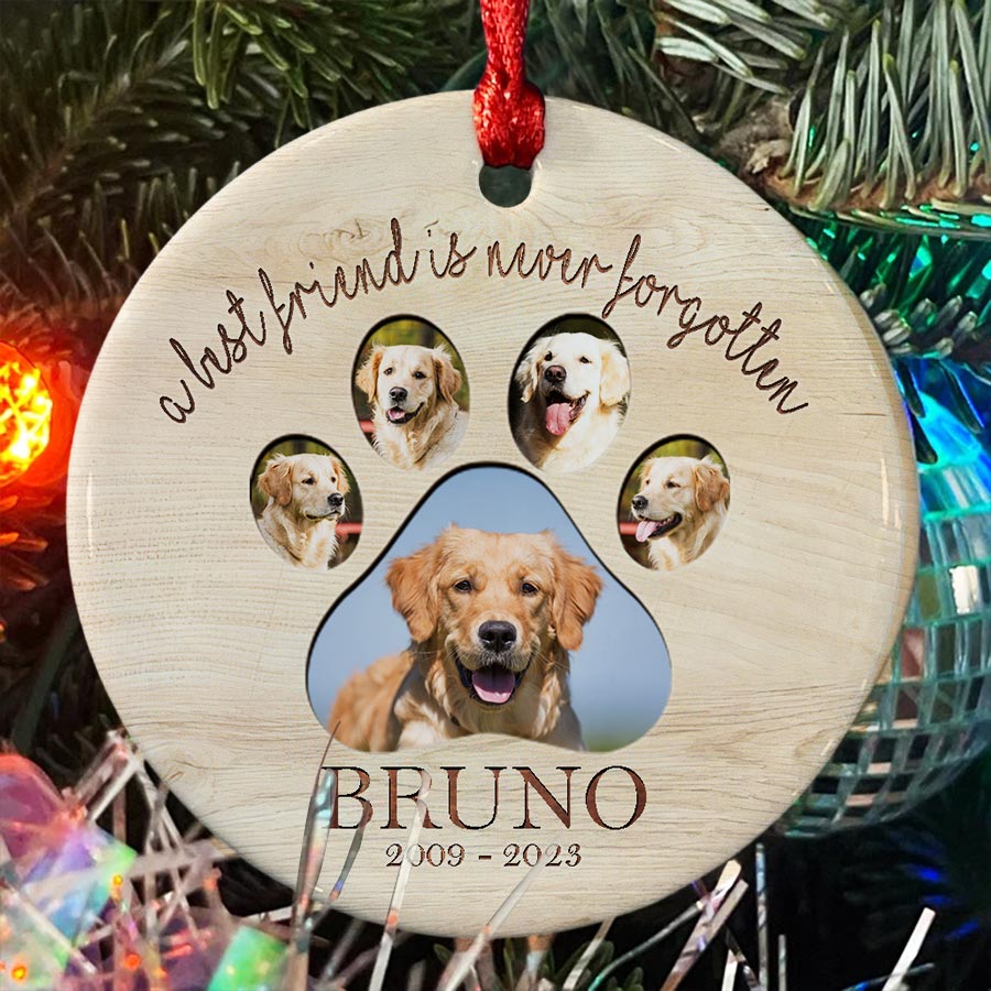 Dog Photo Memorial Ornament