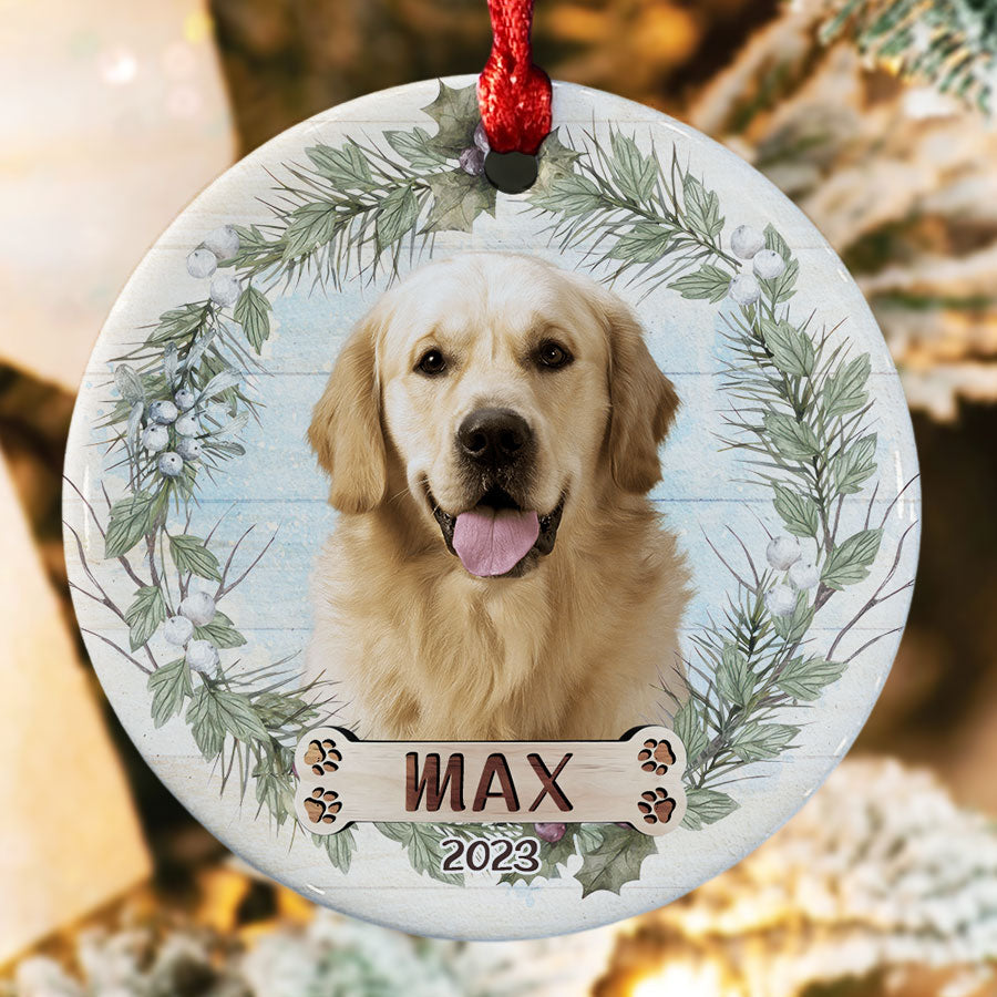 Custom Dog Picture Christmas Ornaments