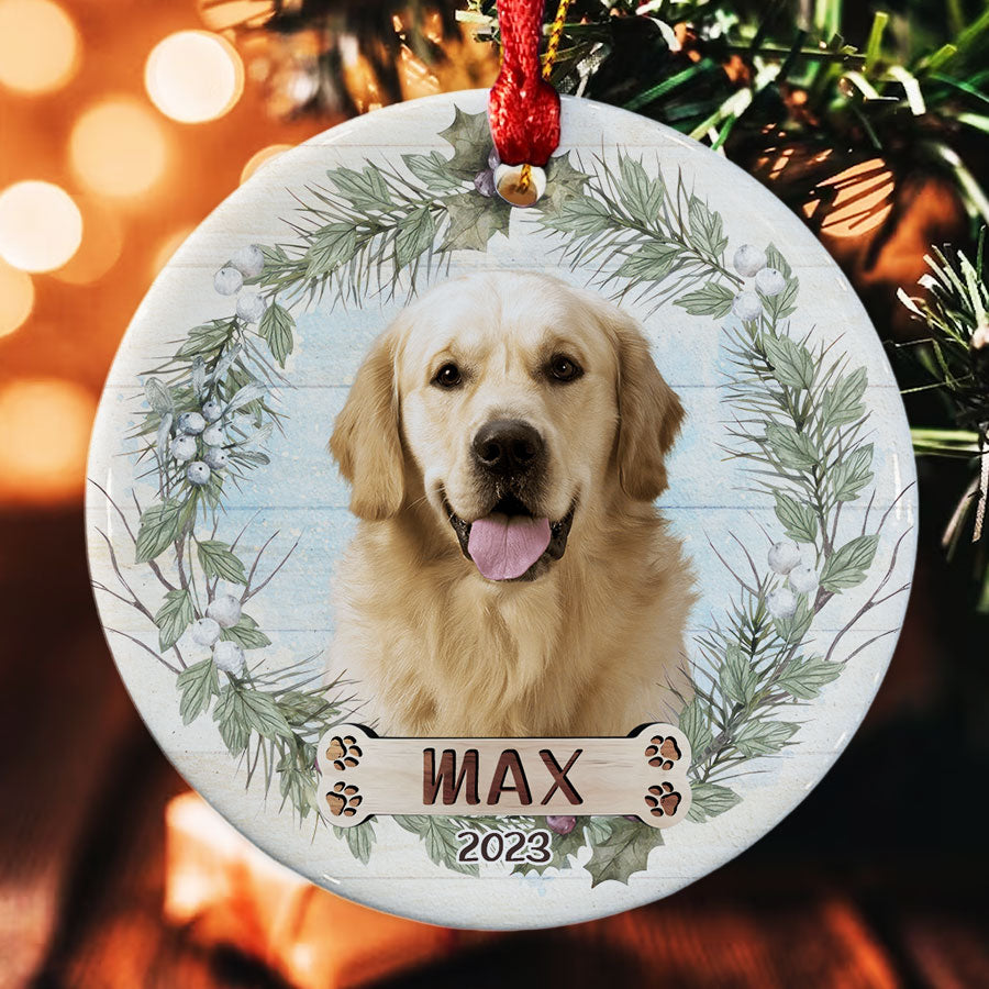 Custom Dog Picture Christmas Ornaments