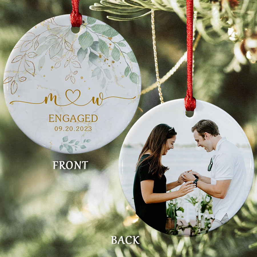 Custom Photo Engagement Ornaments