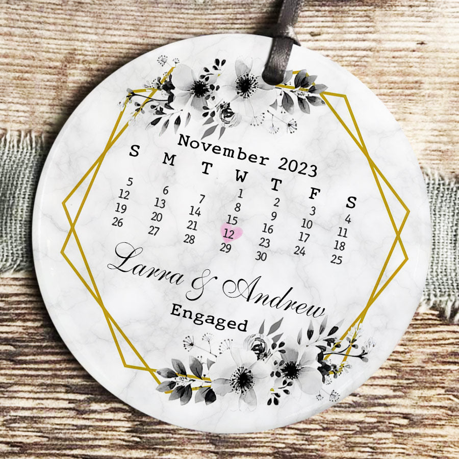engagement ornaments personalized