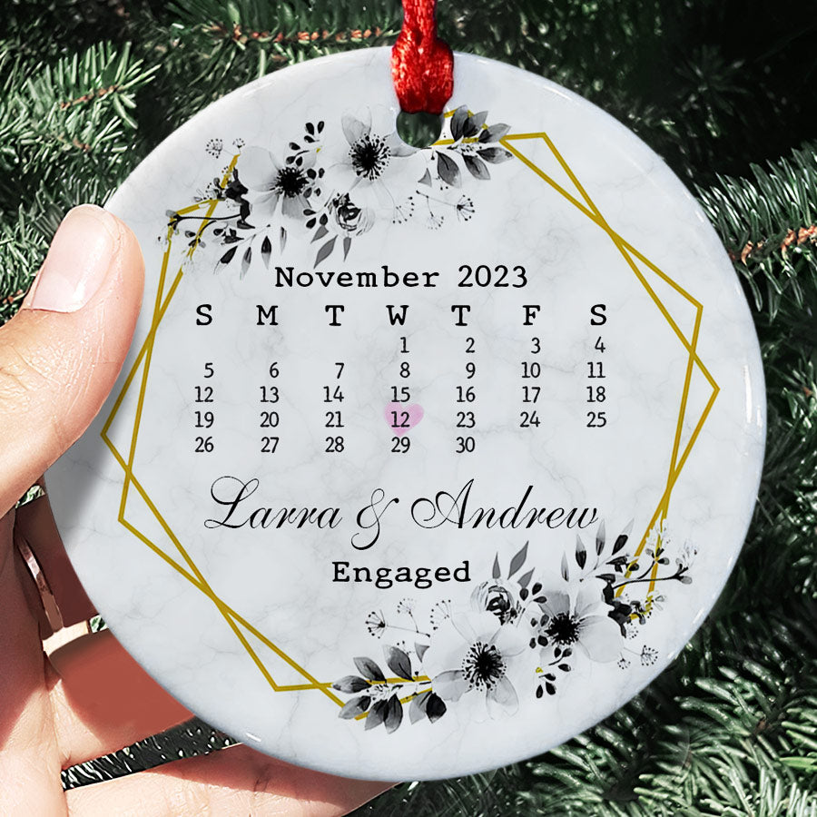 engagement ornaments personalized