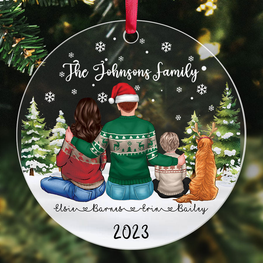 Family of 3 Expecting Ornament