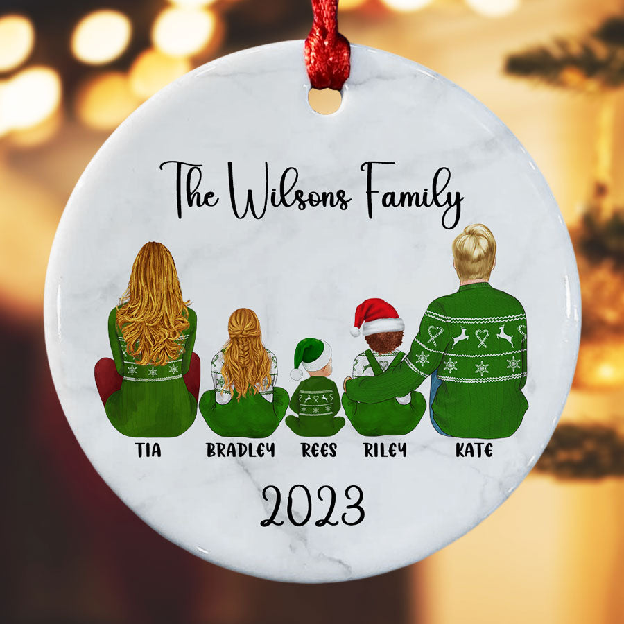 Family of 5 Christmas Ornaments
