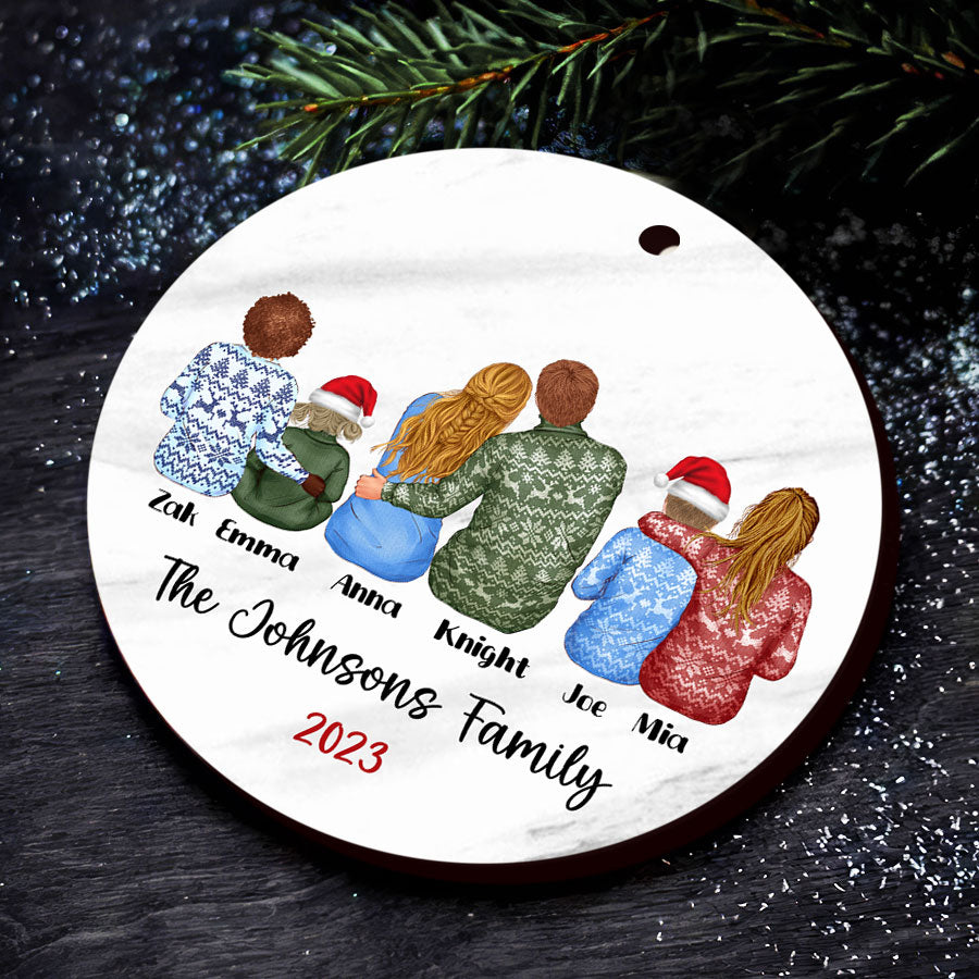 Family of 6 Christmas Ornaments