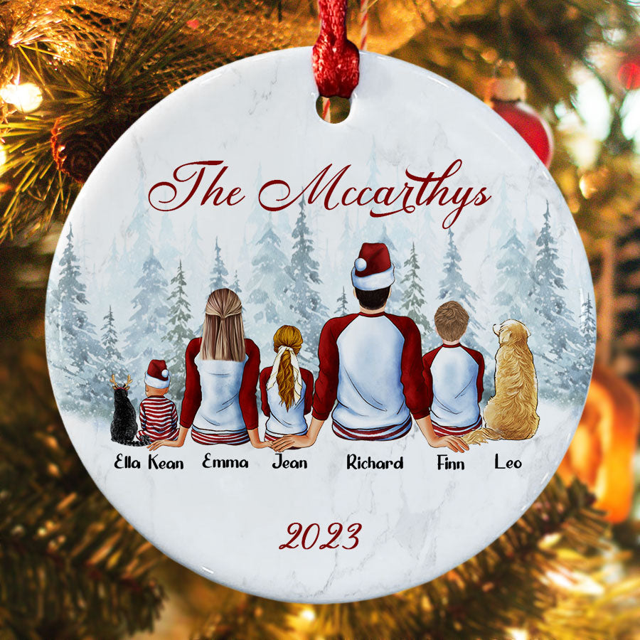 Family With Dog Ornament