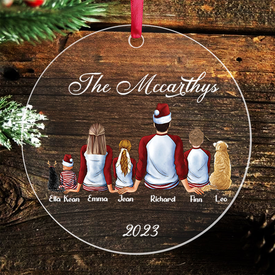 Family With Dog Ornament Personalized Family Ornaments Custom Family with dog ornament personalized family ornaments custom