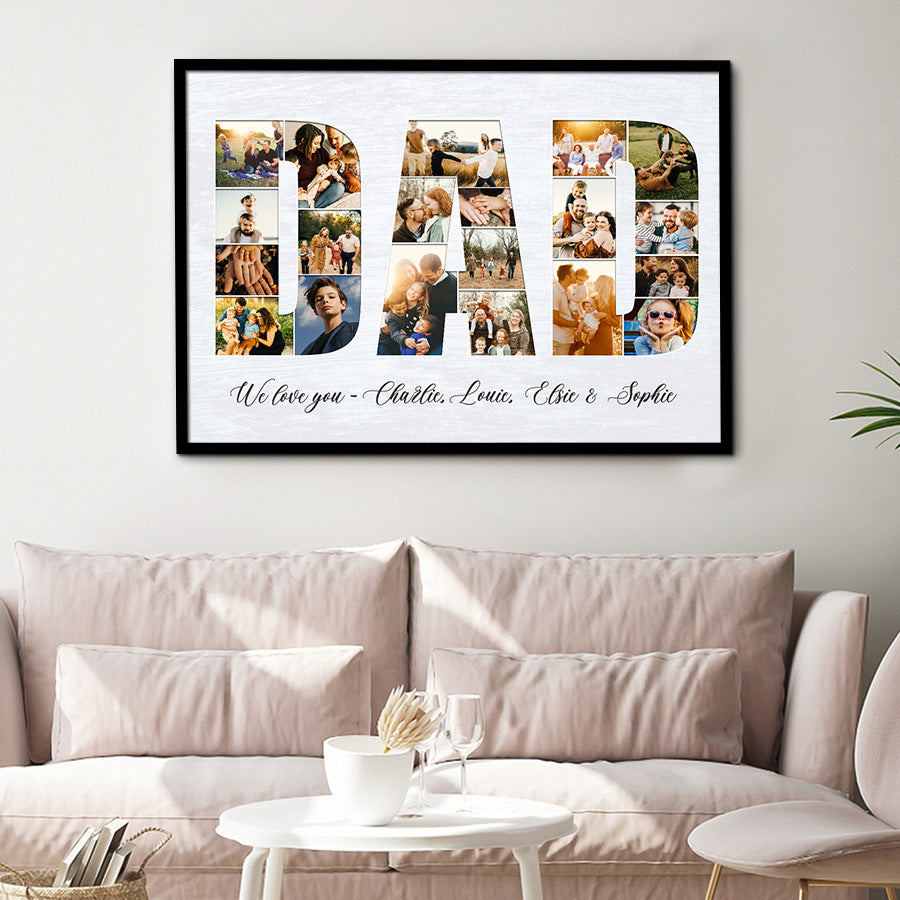 Dad Custom Photo Canvas | Father’S Day Collage Canvas | Personalized ...