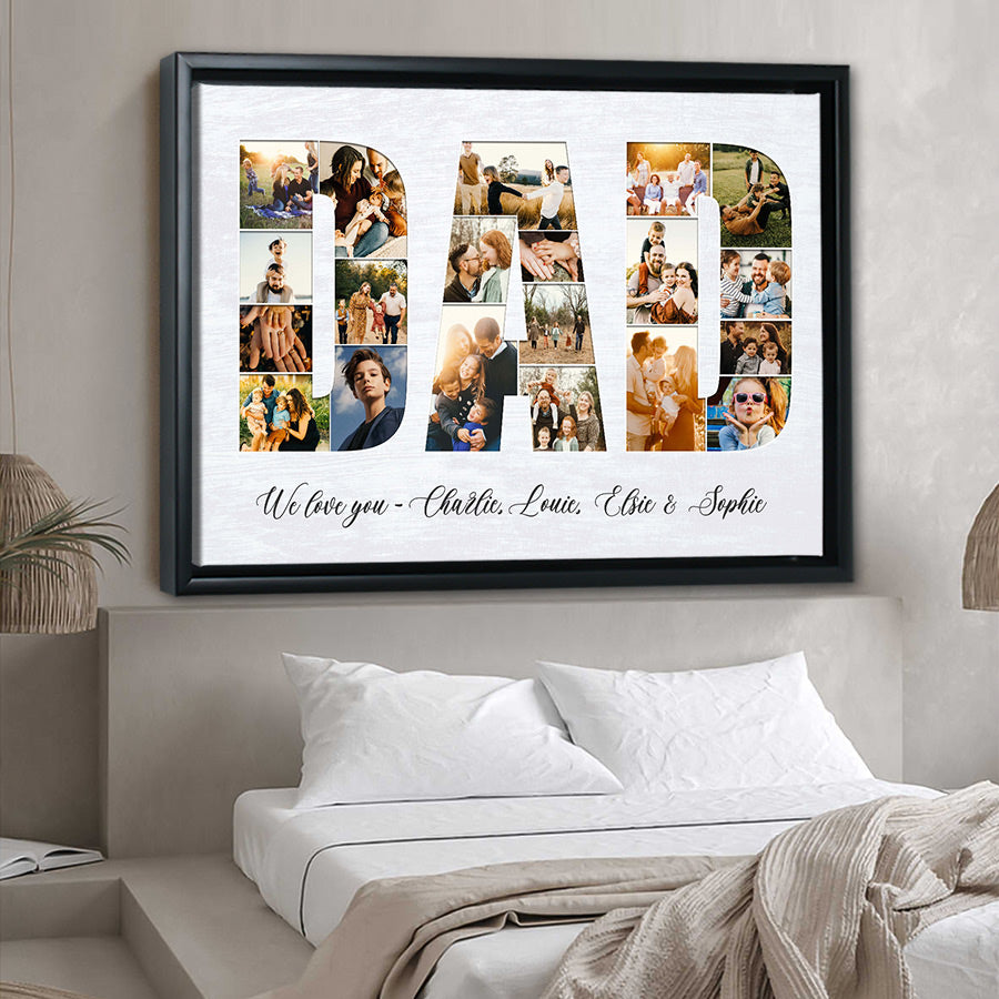 Dad Custom Photo Canvas | Father’S Day Collage Canvas | Personalized ...