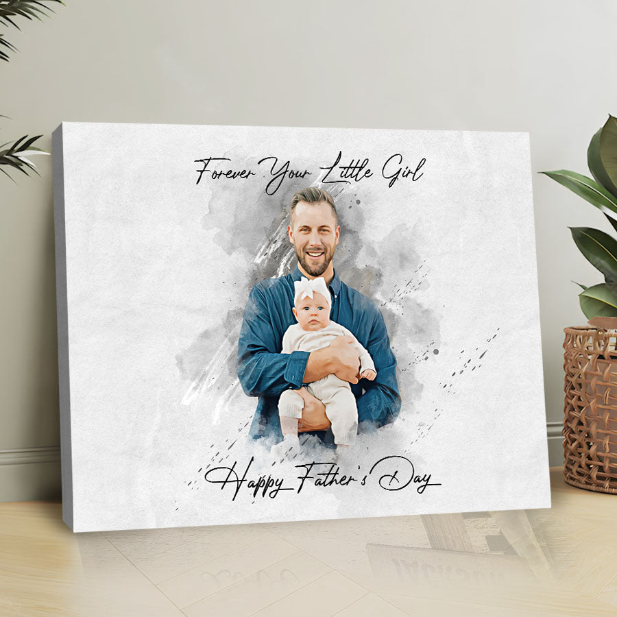 Custom Photo Father’s Day Canvas From Daughter