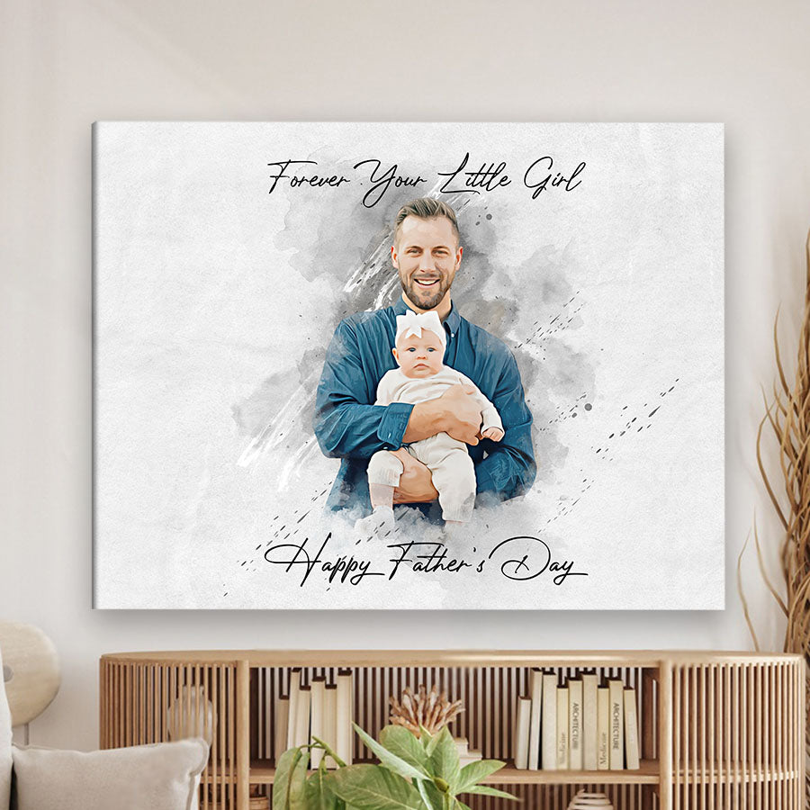 Custom Photo Father’s Day Canvas From Daughter