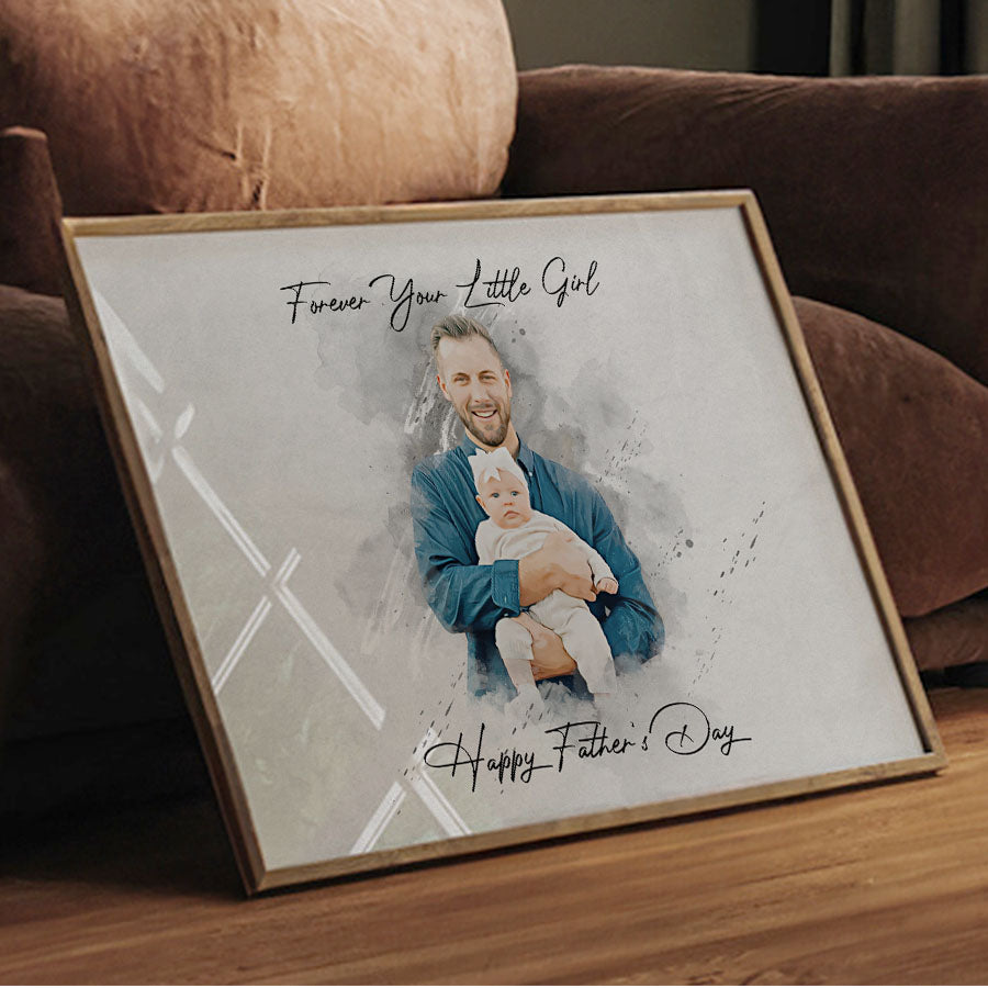 Custom Photo Father’s Day Canvas From Daughter