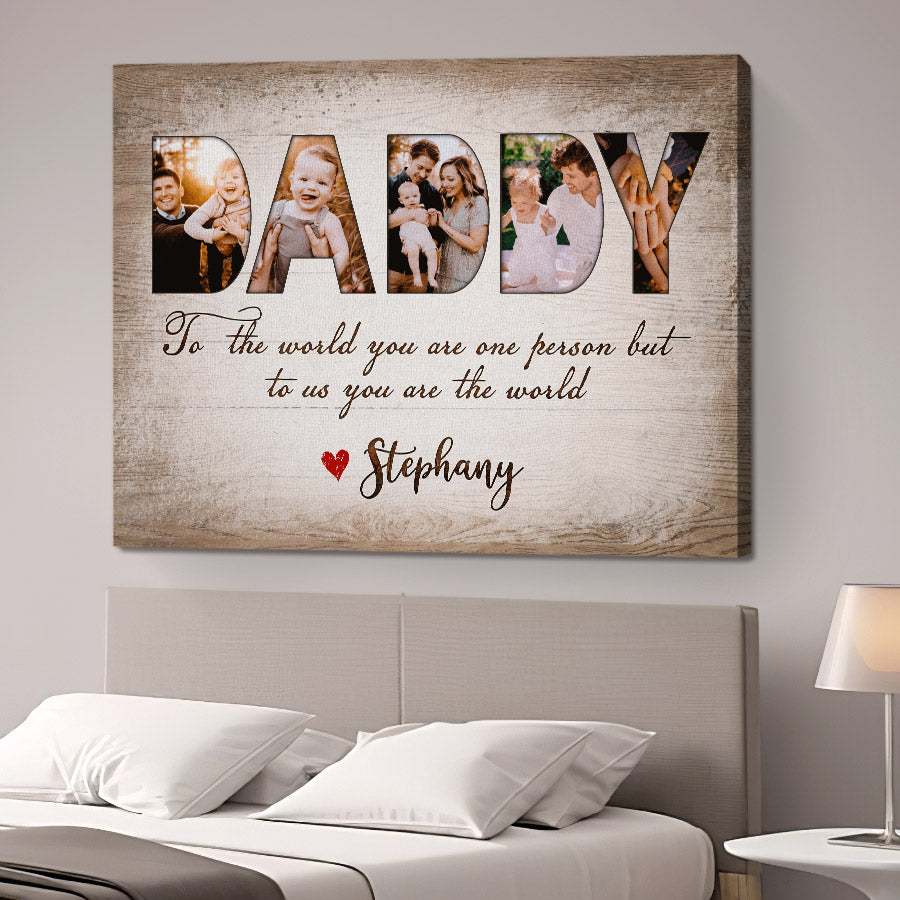 Daddys First Fathers Day Canvas Wall Art