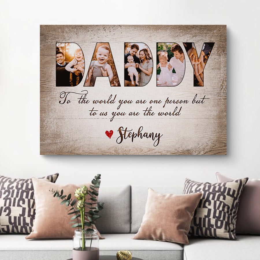 Daddys First Fathers Day Canvas Wall Art