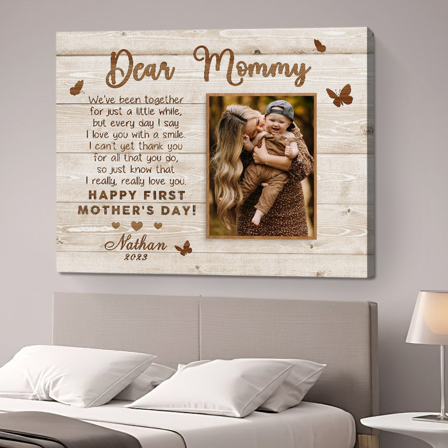 Dear Mommy New Mom Canvas Wall Art