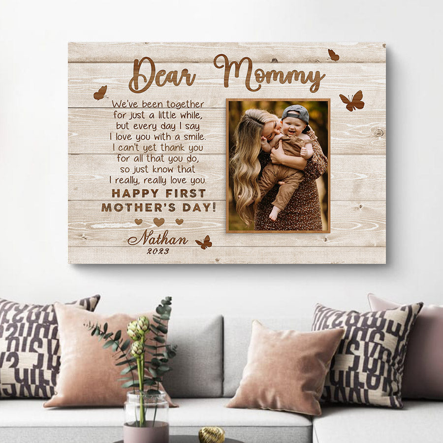 Dear Mommy New Mom Canvas Wall Art