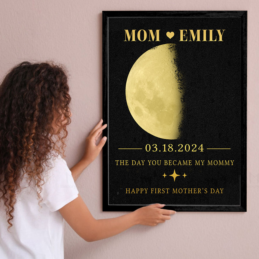 Personalized Moon Phase Mom Canvas Painting