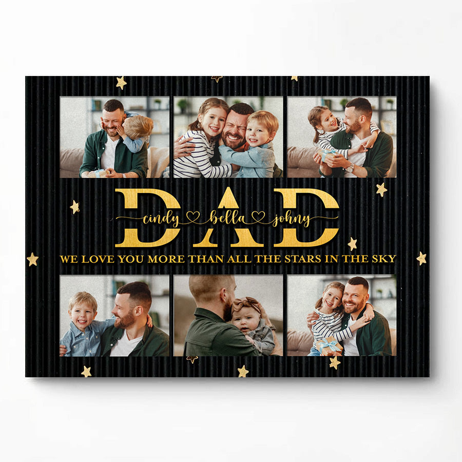 Personalized Dad Canvas | Dad Custom Text And Photo | Fathers Day ...