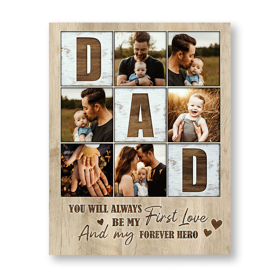 Custom Fathers Day Photo Collage Canvas Prints