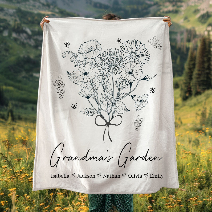 Grandma Blanket With Grandkids Names