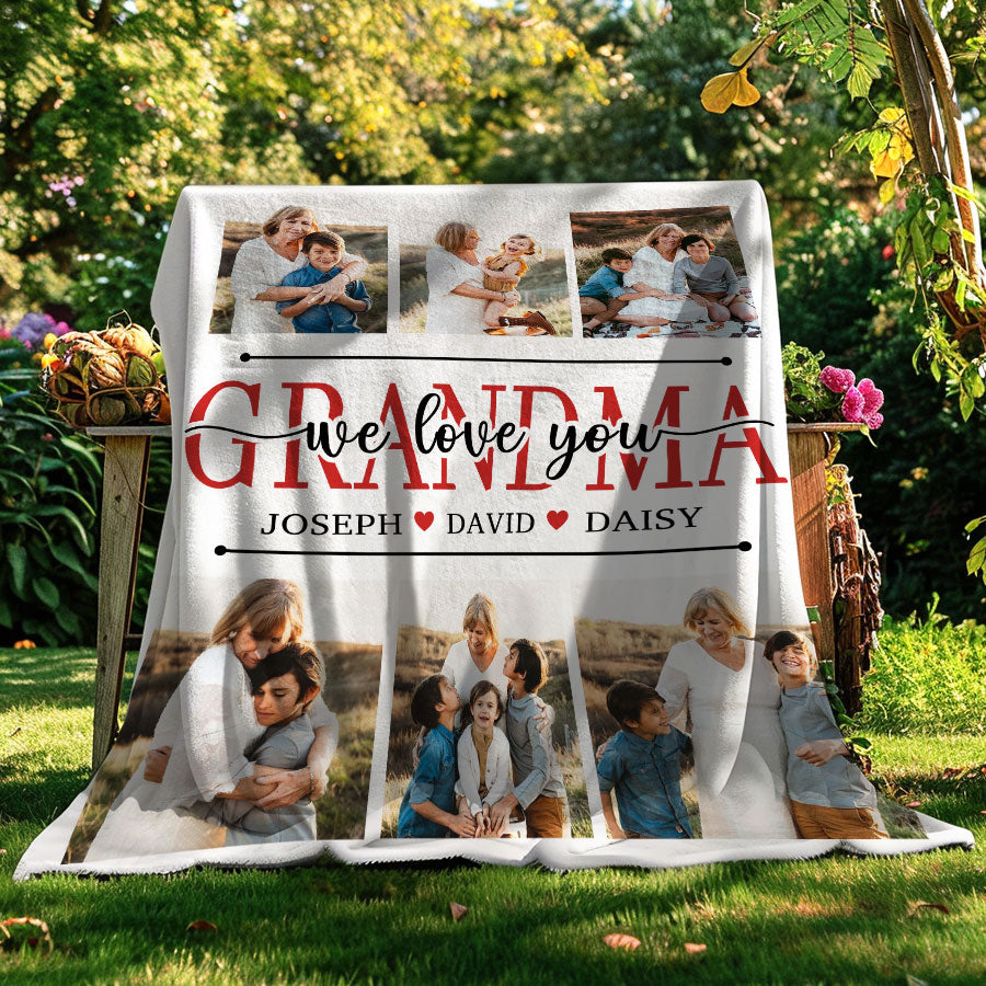 Custom We Love Grandma Blanket