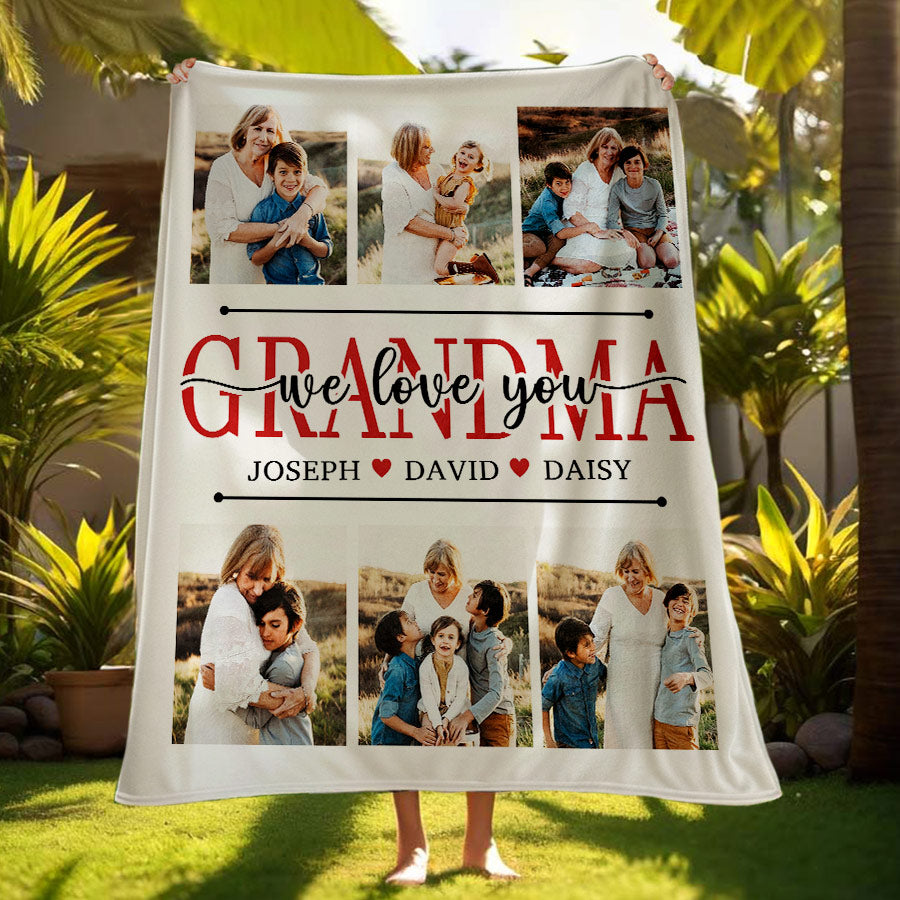 Custom We Love Grandma Blanket
