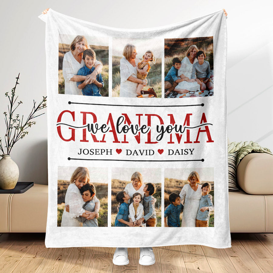 Custom We Love Grandma Blanket