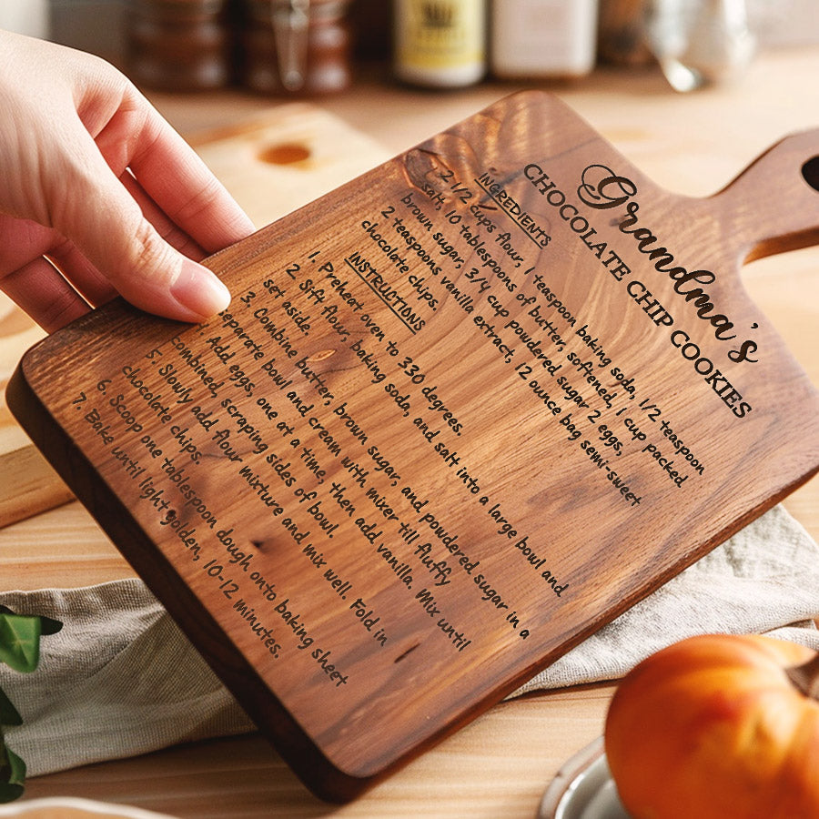 Grandma’s Recipe on a Cutting Board