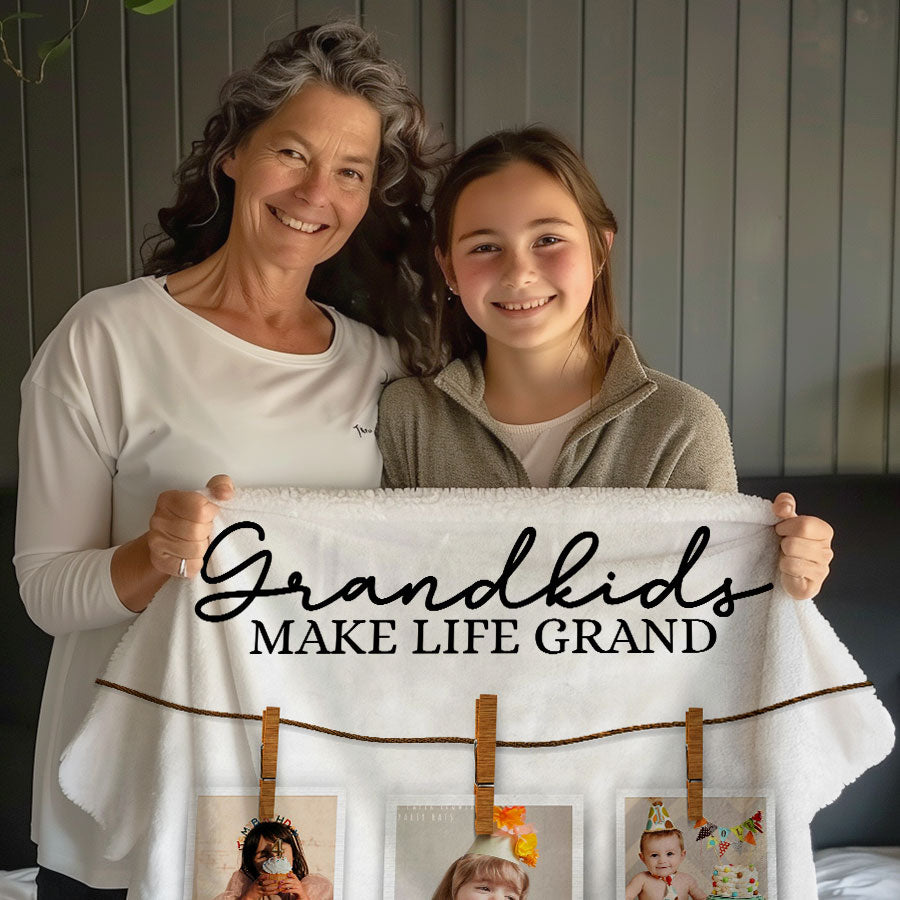 Custom Grandma Photo Blanket