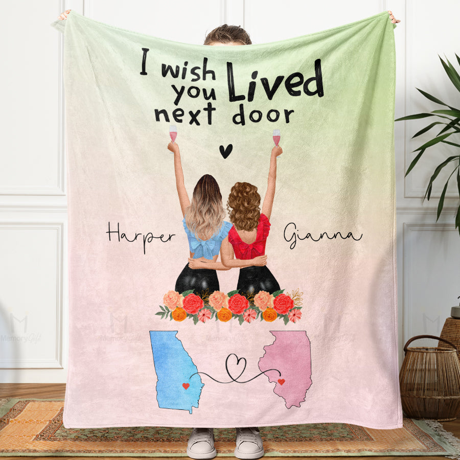 I Wish You Lived Next Door Blanket | Best Friends Throw Blanket | Gifts ...