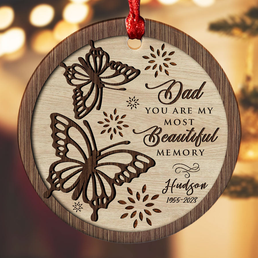 Memorial Ornaments For Dad Butterfly Memorial Ornament In Memory Of