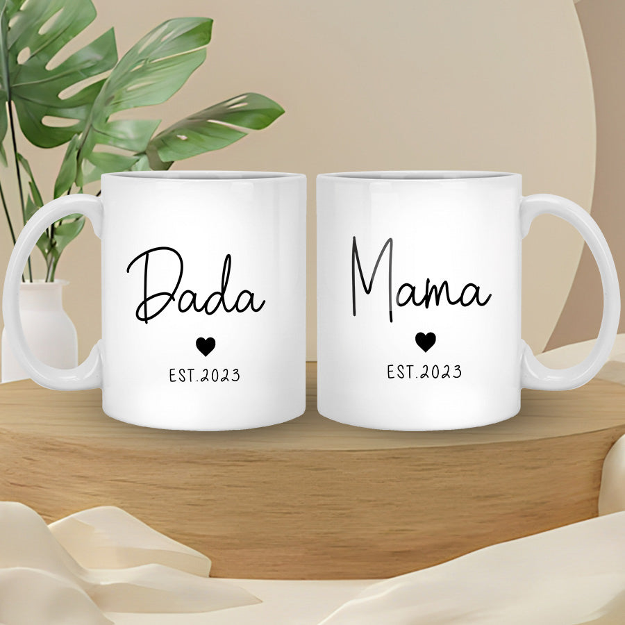 Mom and Dad Est 2023 Mugs