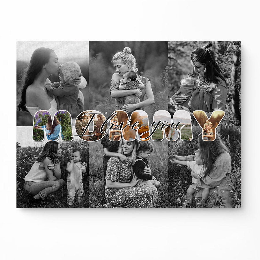 Picture Collage Mommy Mothers Day Gift Canvas