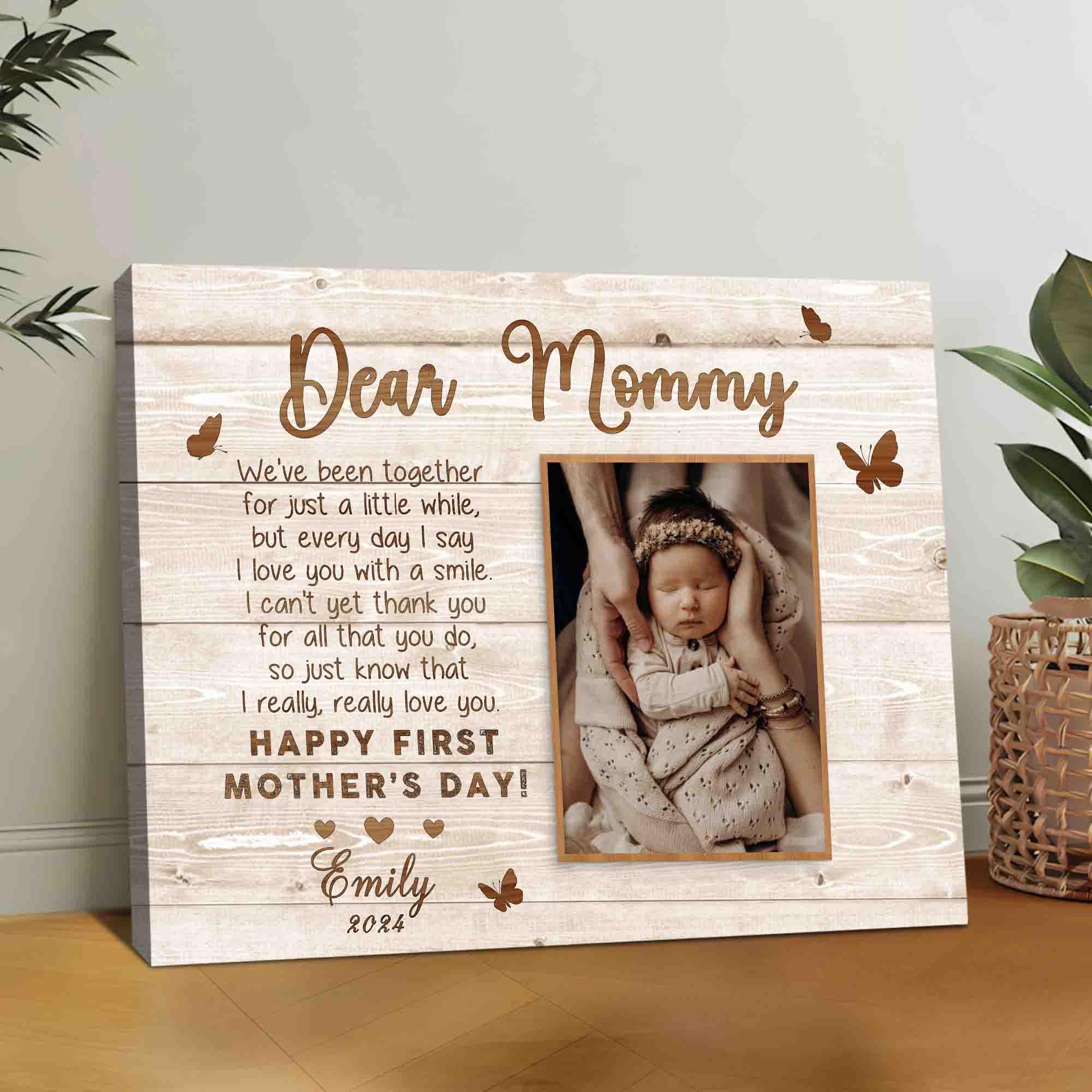 Dear Mommy Custom Photo Canvas Mothers Day Gifts