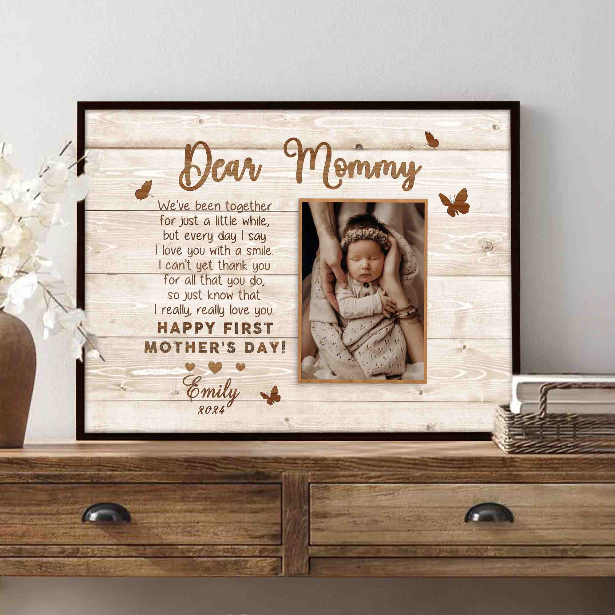 Dear Mommy Custom Photo Canvas Mothers Day Gifts