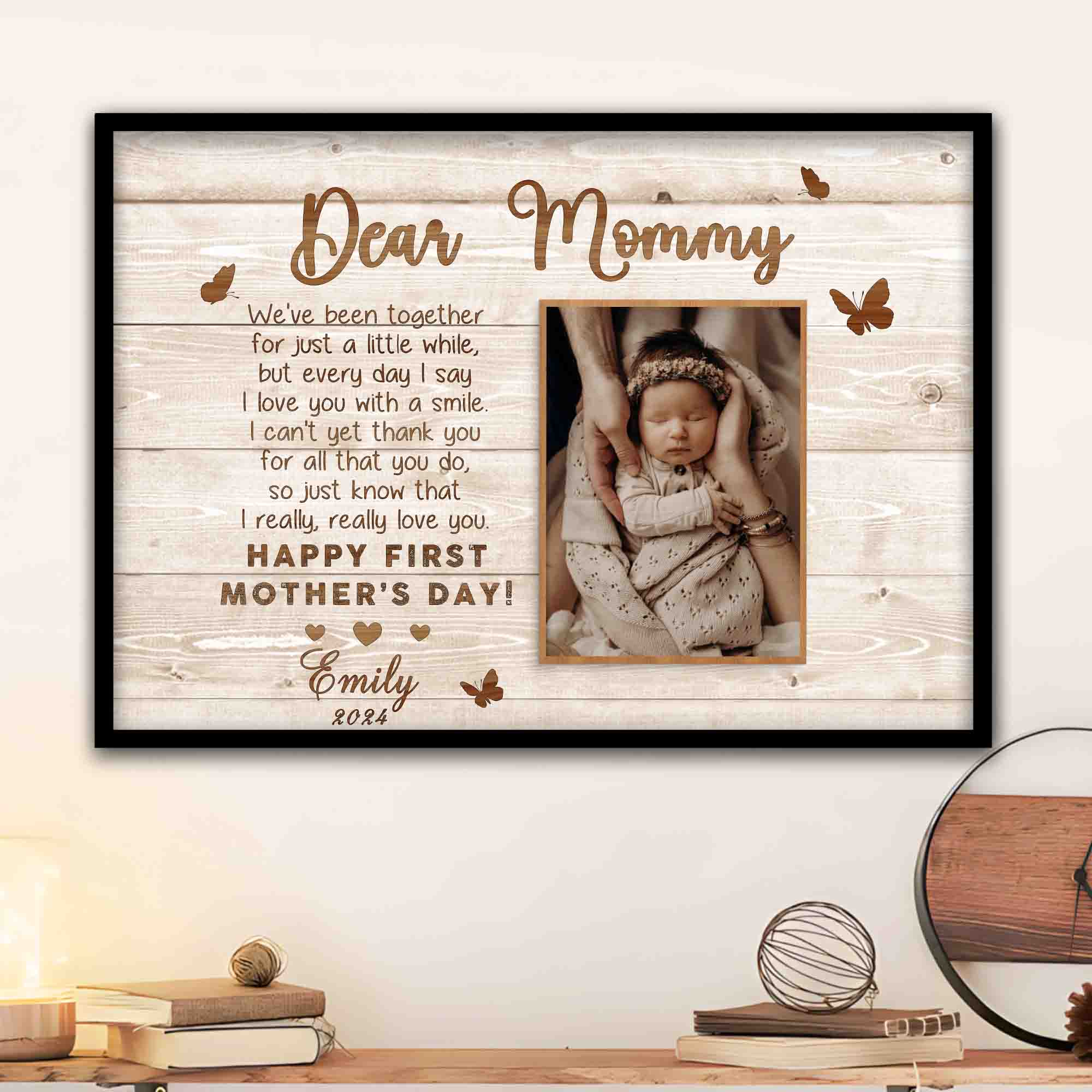 Dear Mommy Custom Photo Canvas Mothers Day Gifts
