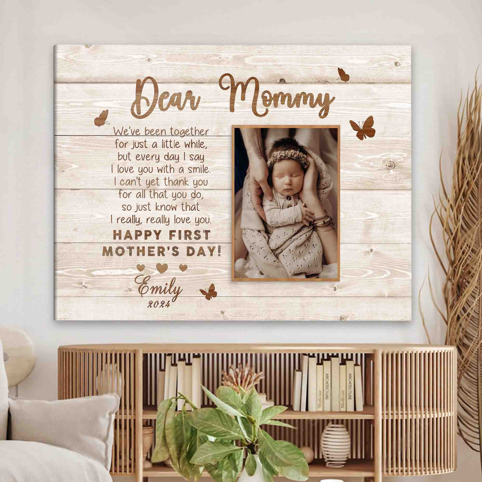 Dear Mommy Custom Photo Canvas Mothers Day Gifts