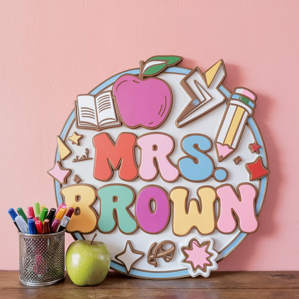 Personalized 3D Teacher Door Hanger