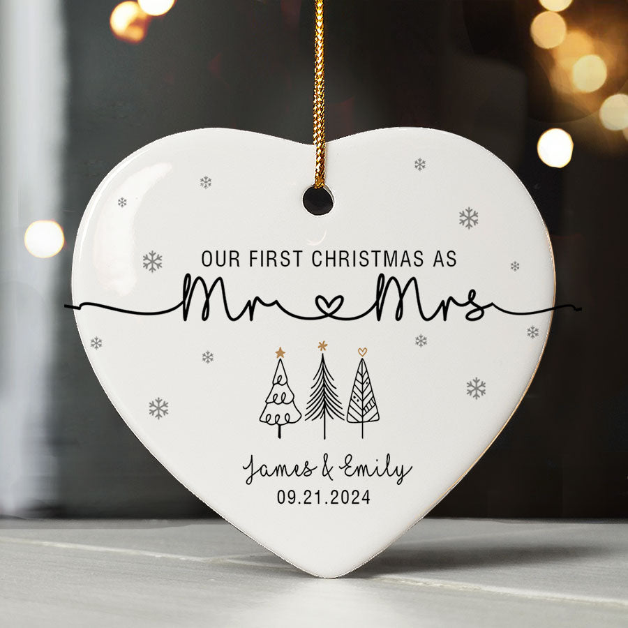 Our First Christmas As Mr And Mrs Ornament | Custom First Christmas ...