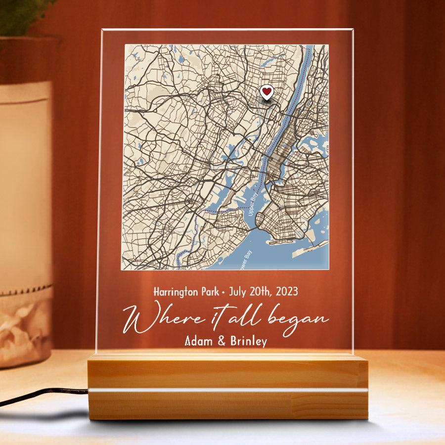 Where It All Began Map Led Night Light