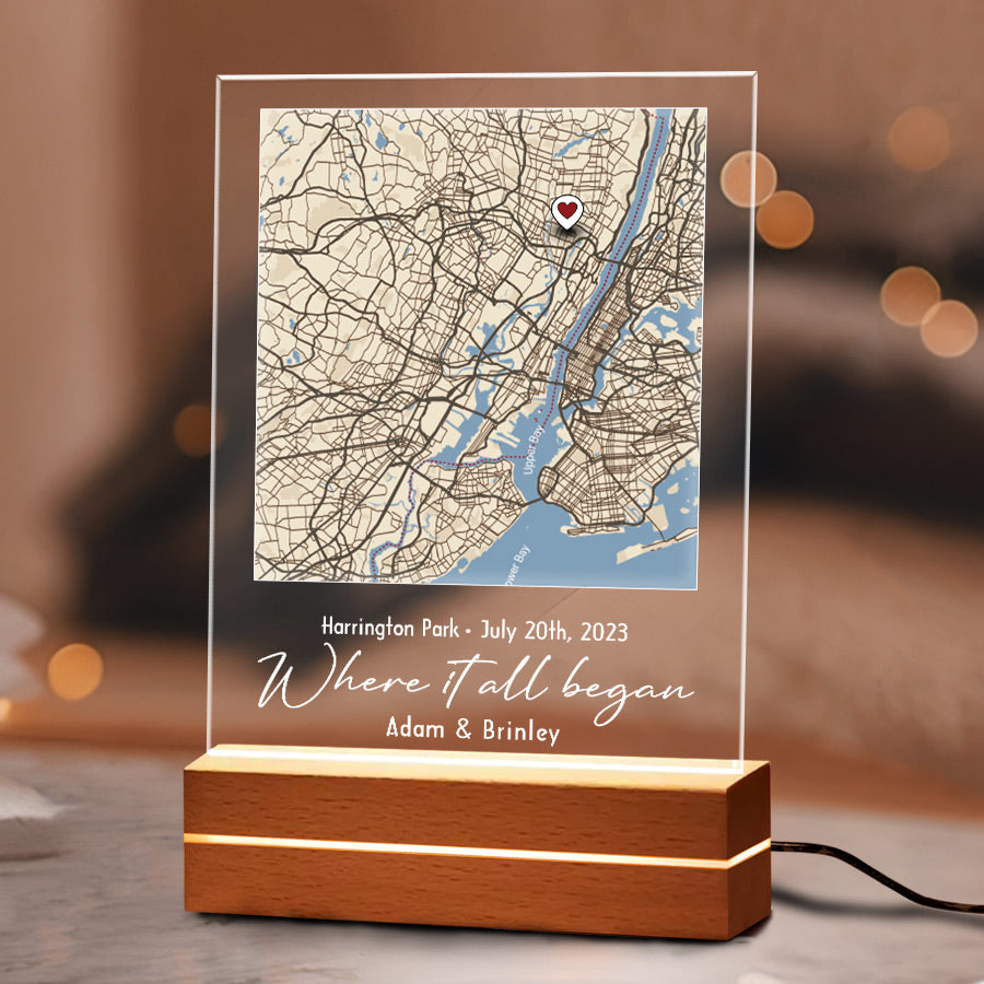 Where It All Began Map Led Night Light