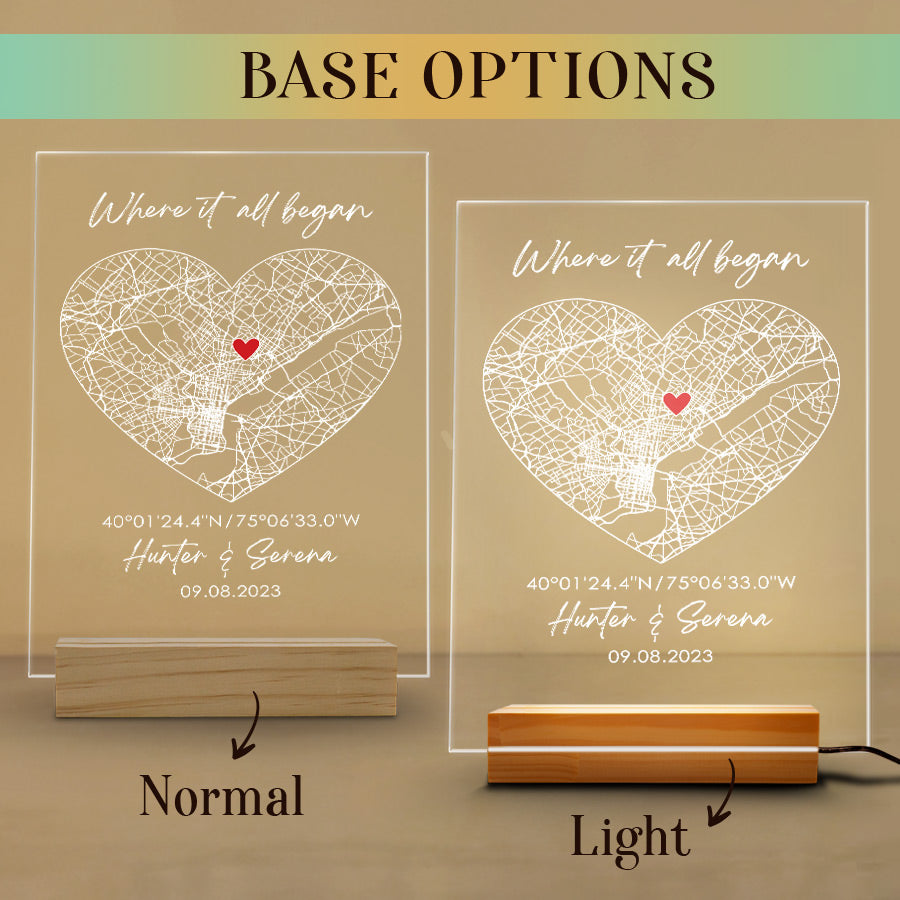 Where It All Began Map Led Night Light