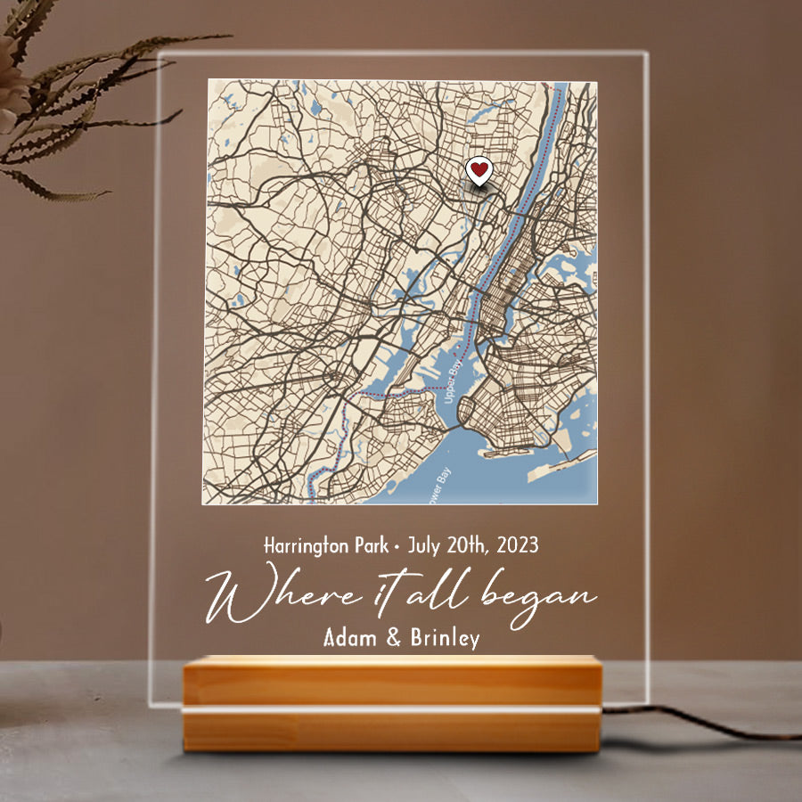 Where It All Began Map Led Night Light