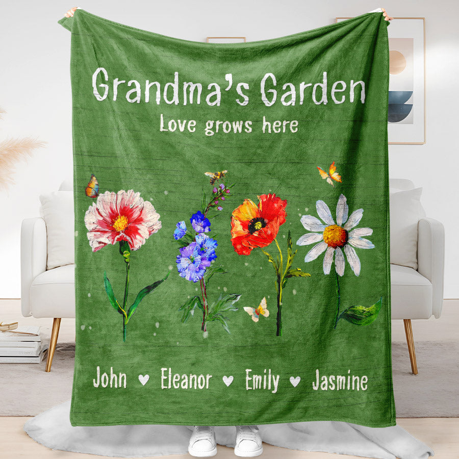 Custom Grandma’s Garden Blanket